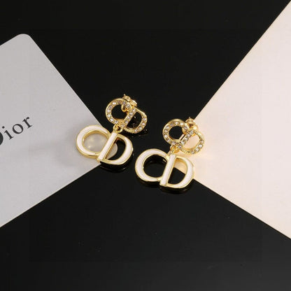 [Eternal Jewelry]Gold CD Letter Stud Earrings