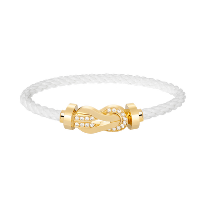 [Eternal Jewelry]CHANCE LARGE 8 FIGURE BUCKLE HALF DIAMOND BRACELET GOLD