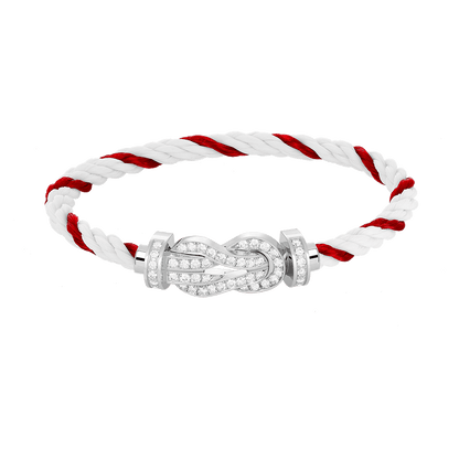 [Eternal Jewelry]CHANCE LARGE 8 FIGURE BUCKLE FULL DIAMOND BRACELET SILVER