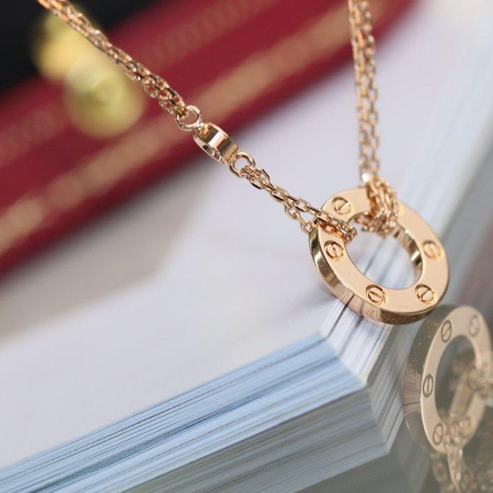 [Eternal Jewelry]LOVE NECKLACE ADJUSTABLE ROSE GOLD 2 DIAMOND