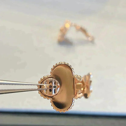 [Eternal Jewelry]CLOVER MEDIUM 1 MOTIFS GRAY MOP  DIAMOND EARRINGS