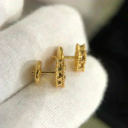 [Eternal Jewelry]CLOVER MINI 9.5MM MALACHITE  EARRINGS