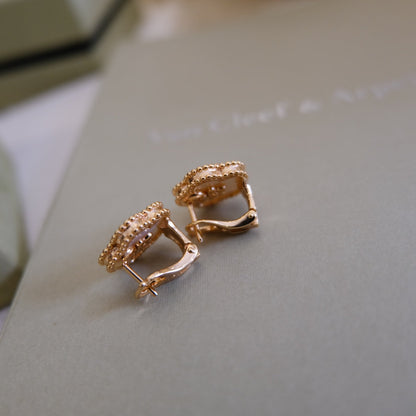 [Eternal Jewelry]LUCKY PINK GOLD WHITE MOP EARRINGS