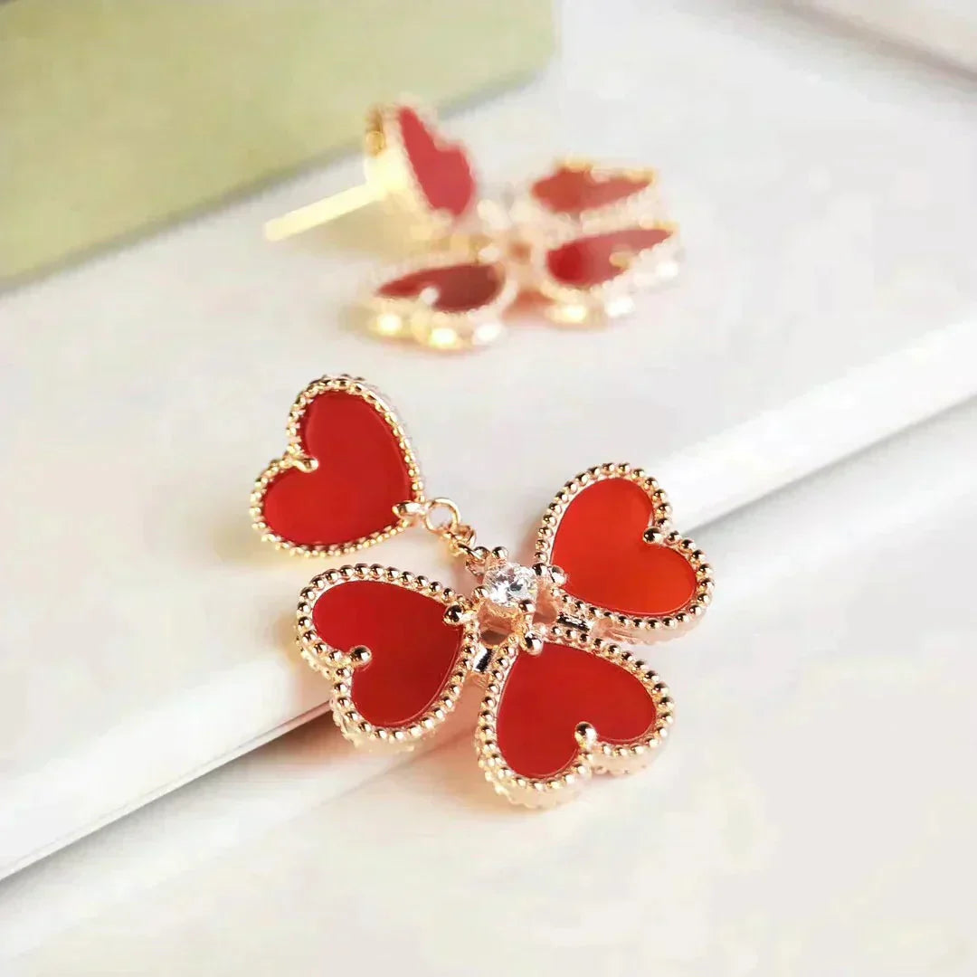 [Eternal Jewelry]SWEET CLOVER CARNELIAN EARRINGS