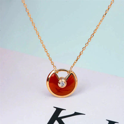 [Eternal Jewelry]AMULETTE GOLD CARNELIAN ONYX NECKLACE