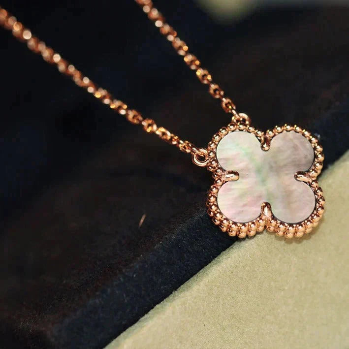 [Eternal Jewelry]CLOVER 15MM  GRAY MOTHER OF PEARL NECKLACE