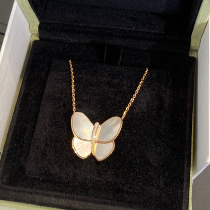 [Eternal Jewelry]BUTTERFLY GOLD MOP DIAMOND NECKLACE