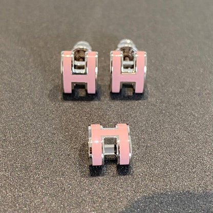 [Eternal Jewelry]MINI POP H SILVER EARRINGS PINK