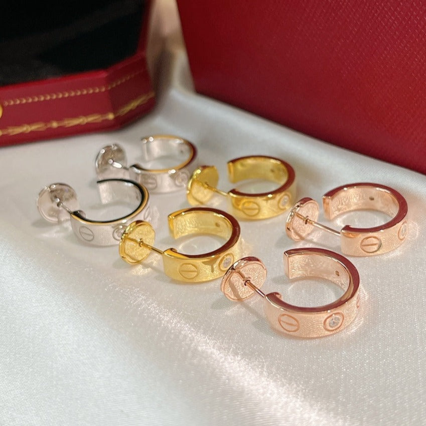 [Eternal Jewelry]LOVE EARRINGS 5.7MM 2 DIAMONDS