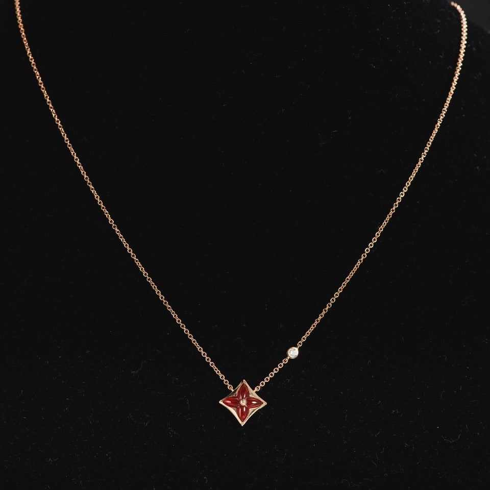 [Eternal Jewelry]STAR NECKLACE PINK GOLD 1 DIAMOND