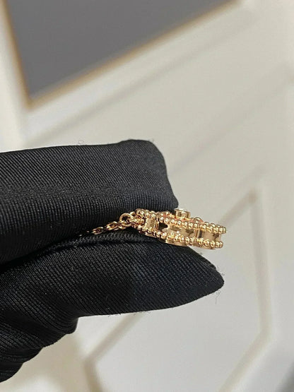 [Eternal Jewelry]CLOVER 15MM DIAMOND RHODONITE NECKLACE