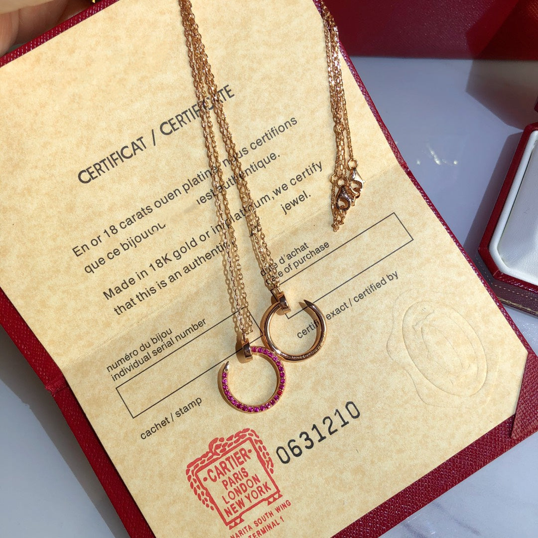 [Eternal Jewelry]JUSTE NECKLACE GOLD RED DIAMONDS