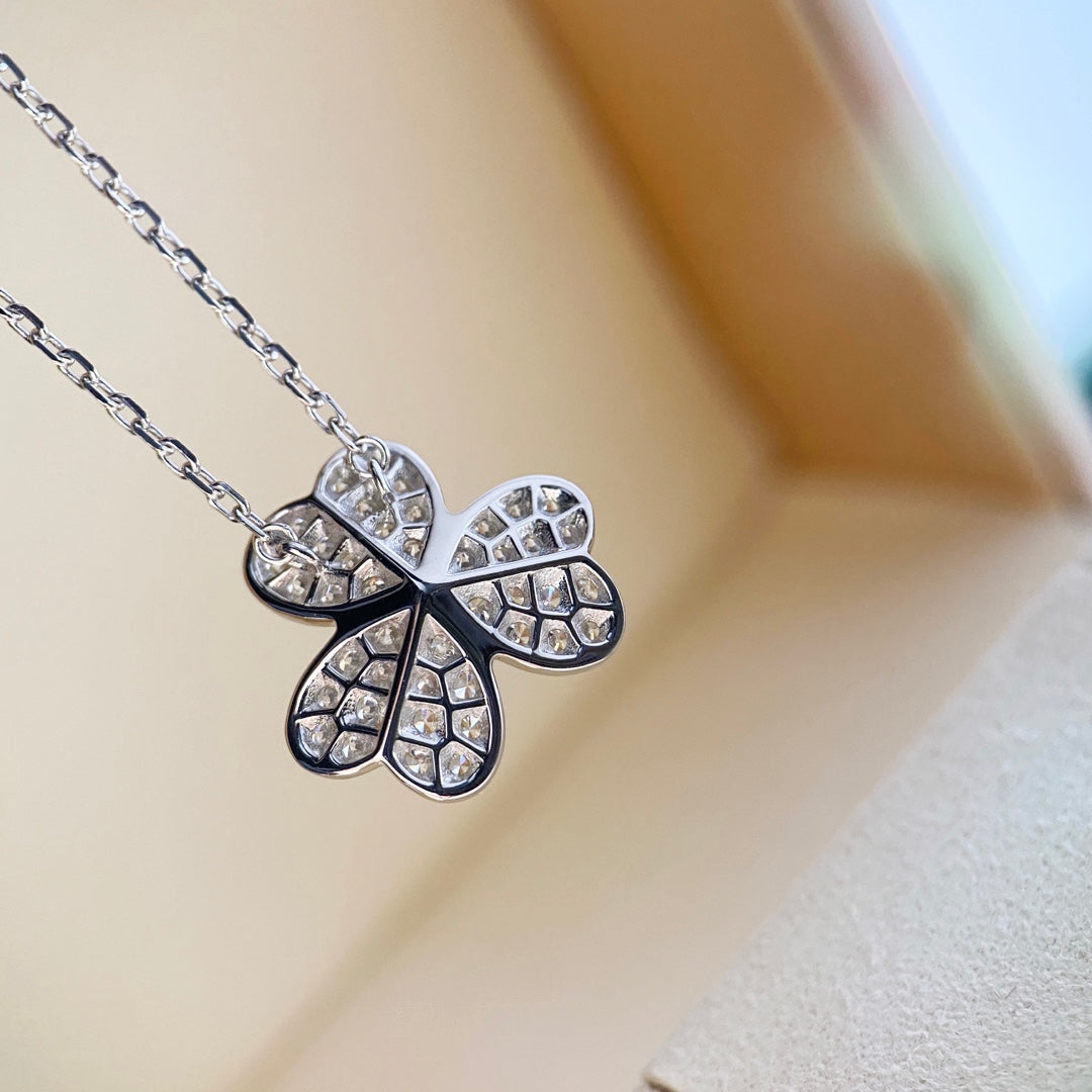 [Eternal Jewelry]CLOVER DIAMOND NECKLACE SILVER