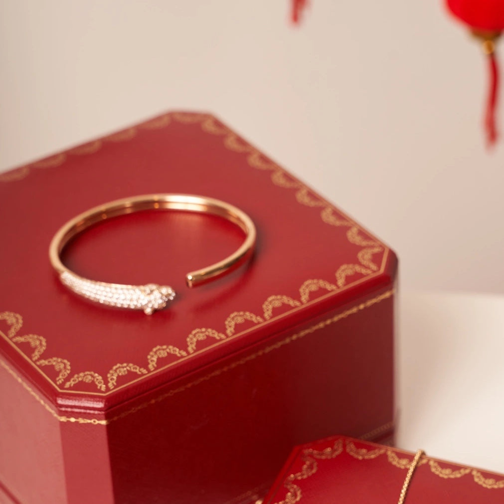 [Eternal Jewelry]PANTHERE ROSE GOLD DIAMOND OPEN BRACELET