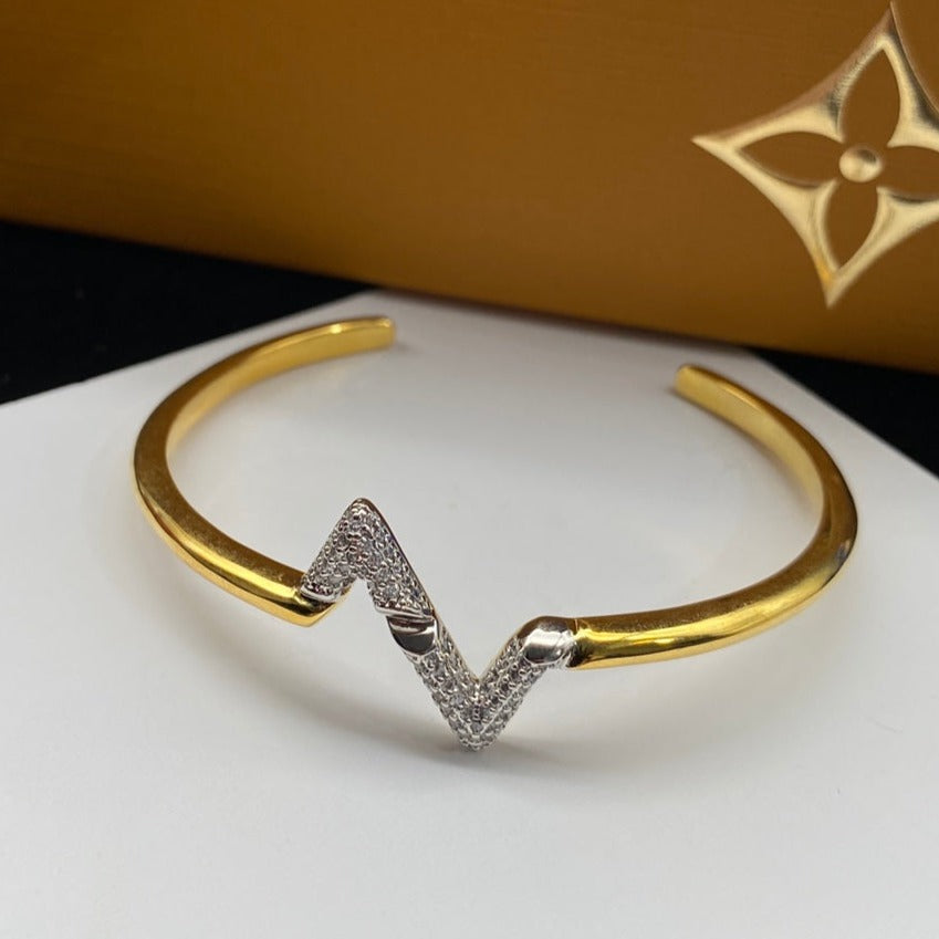 [Eternal Jewelry]VOLTE UPSITE DOWN DIAMOND GOLD OPEN BRACELET
