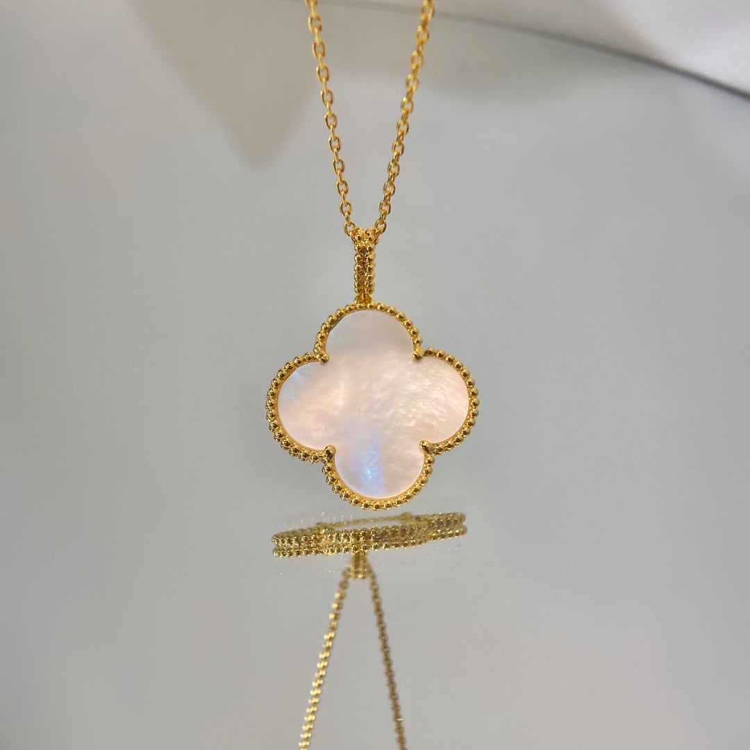 [Eternal Jewelry]CLOVER 25MM MOP LARGE PENDANT NECKLACE