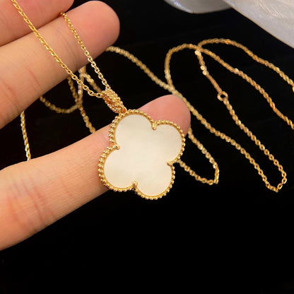 [Eternal Jewelry]CLOVER 25MM MOP LARGE PENDANT NECKLACE