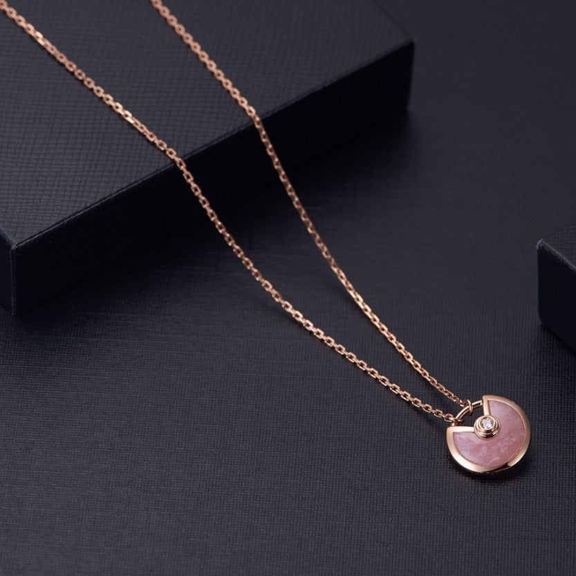 [Eternal Jewelry]AMULETTE ROSE GOLD PINK MOP NECKLACE