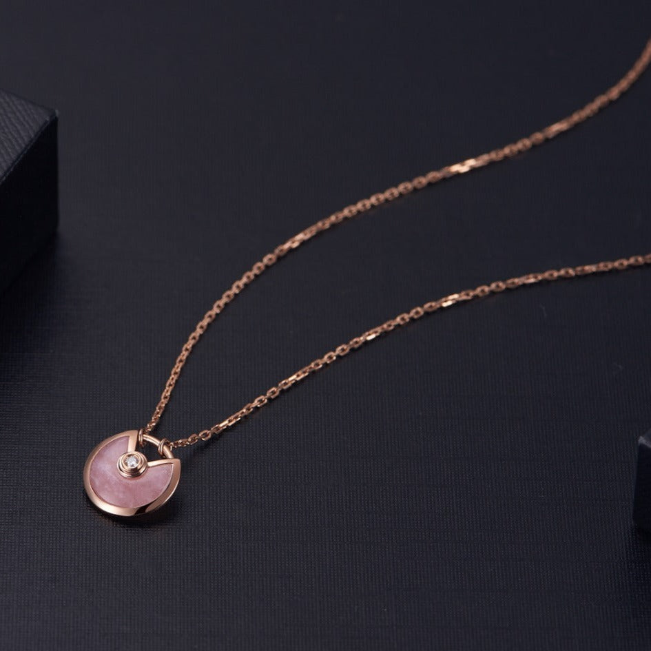 [Eternal Jewelry]AMULETTE ROSE GOLD PINK MOP NECKLACE