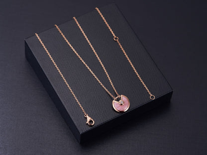 [Eternal Jewelry]AMULETTE ROSE GOLD PINK MOP NECKLACE
