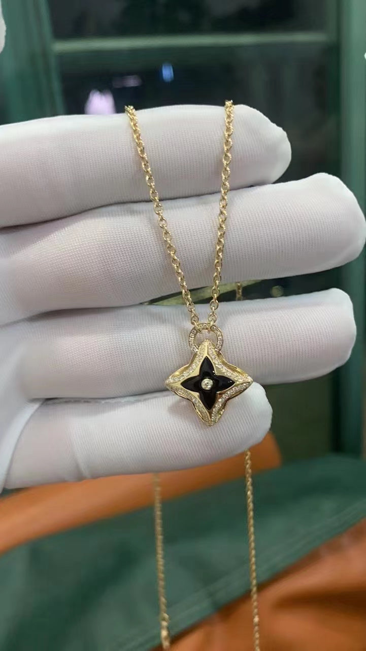 [Eternal Jewelry]STAR PEDANT PINK GOLD DIAMOND NECKLACE
