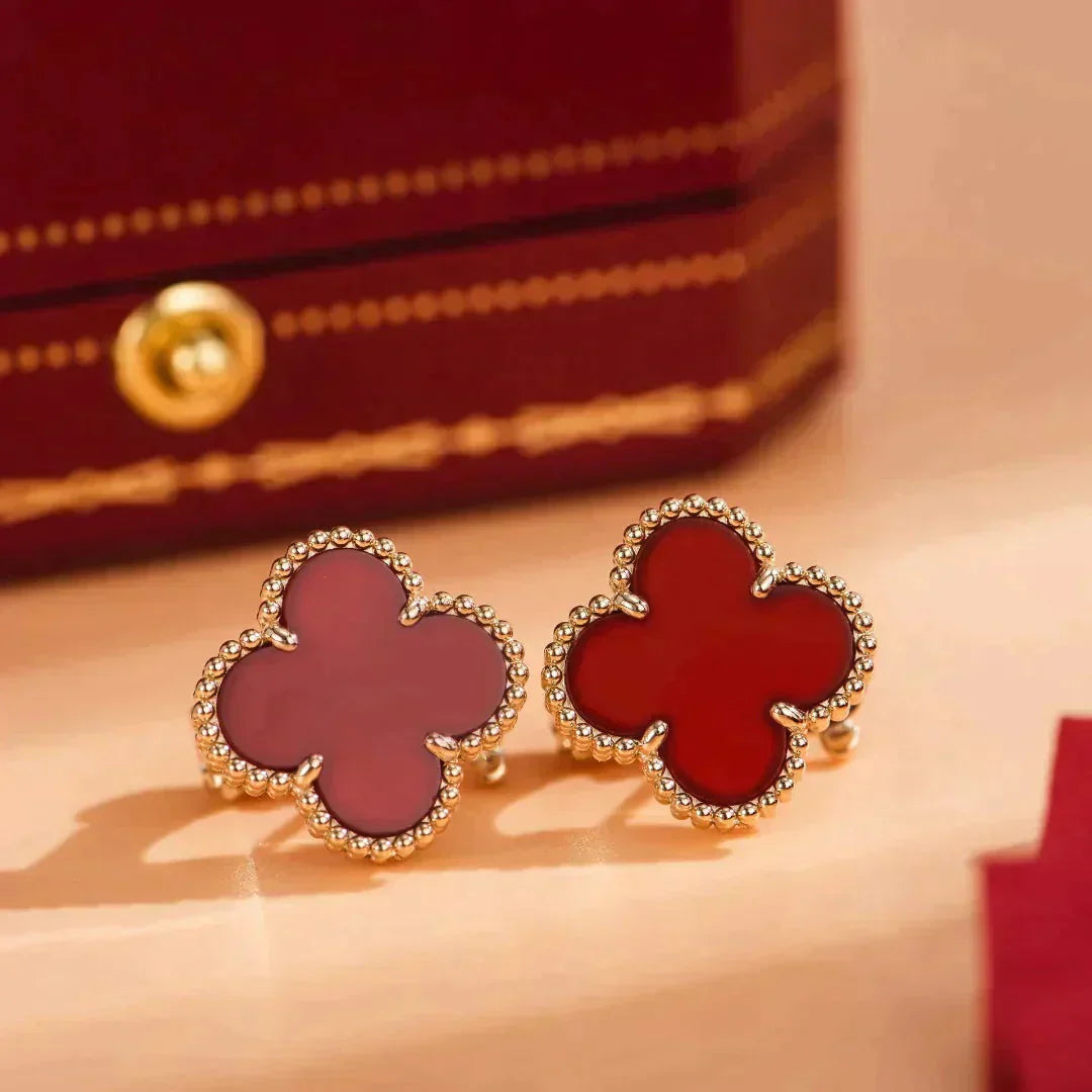 [Eternal Jewelry]CLOVER MEDIUM 1 MOTIFS CARNELIAN  EARRINGS