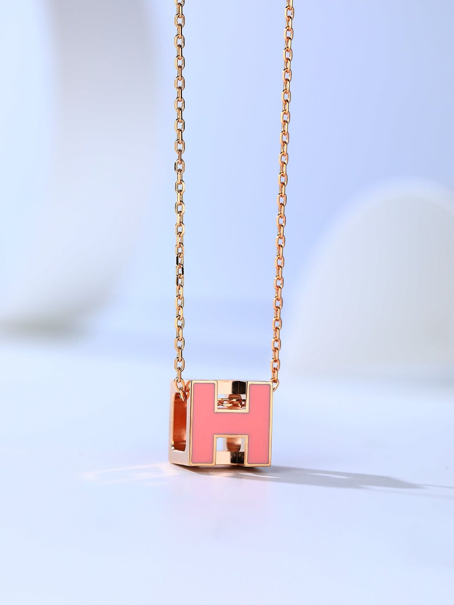 [Eternal Jewelry]H CAGE PINK GOLD NECKLACE