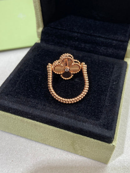 [Eternal Jewelry]CLOVER RIVERSIBLE PINK GOLD RING