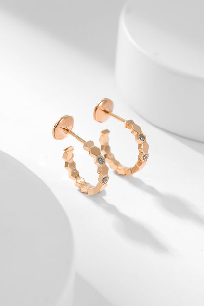[Eternal Jewelry]BEE LOVE DIAMOND HOOP EARRINGS