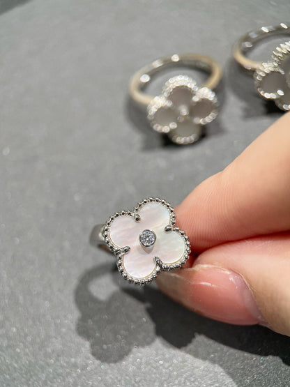 [Eternal Jewelry]CLOVER SILVER MOP DIAMOND RING