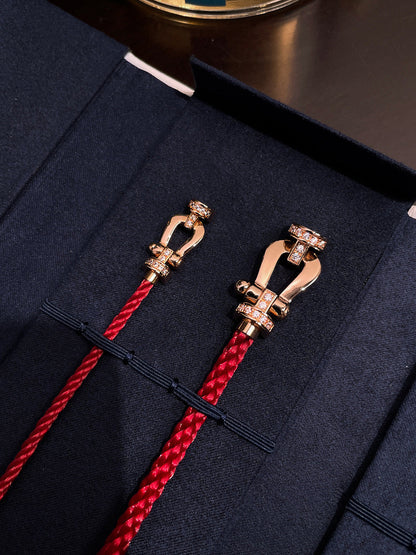 [Eternal Jewelry]FORCE 10 HALF DIAMOND PINK GOLD RED CORDERI LARGE AND MEDIUM MODEL