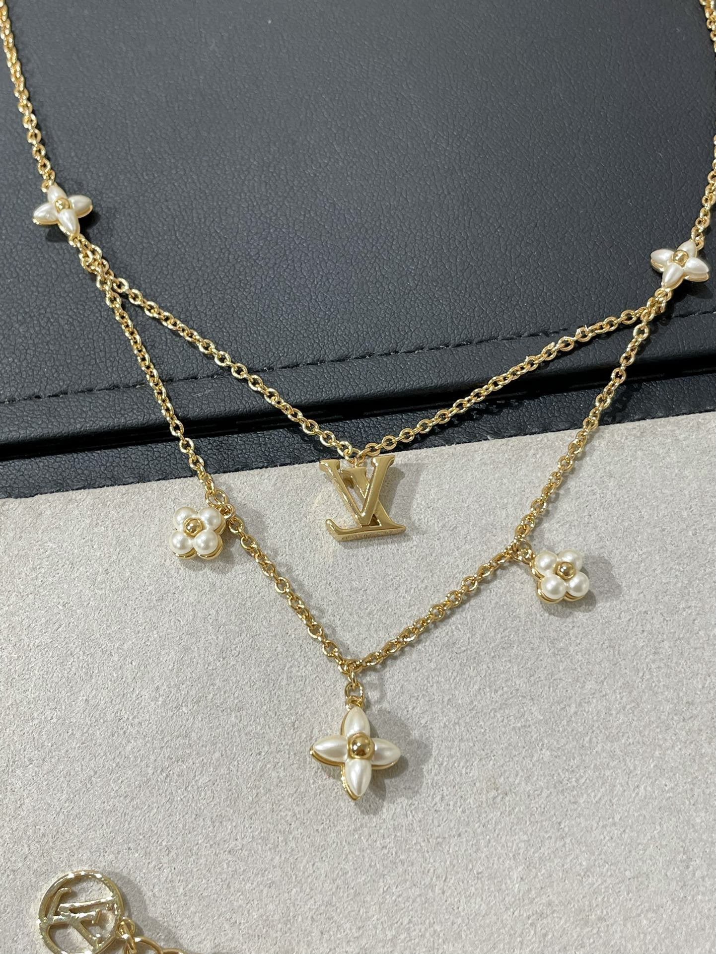 [Eternal Jewelry]FLOWERGRAM GOLD MOP DOUBLE ROW NECKLACE