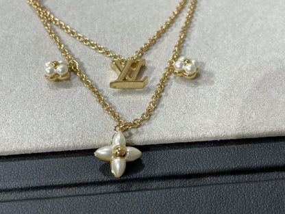 [Eternal Jewelry]FLOWERGRAM GOLD MOP DOUBLE ROW NECKLACE