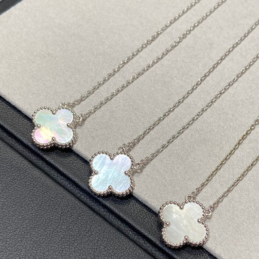 [Eternal Jewelry]CLOVER MEDIUM SILVER WHITE MOP NECKLACE