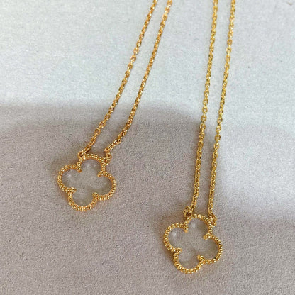 [Eternal Jewelry]CLOVER ROCK CRYSTAL ROSE GOLD NECKLACE