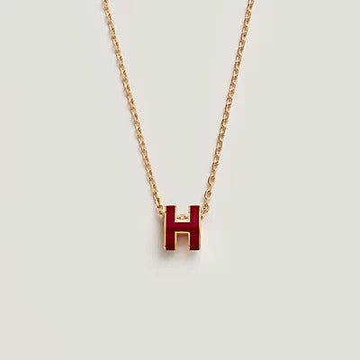 [Eternal Jewelry]HM CLIC RED ENAMEL GOLD NECKLACE