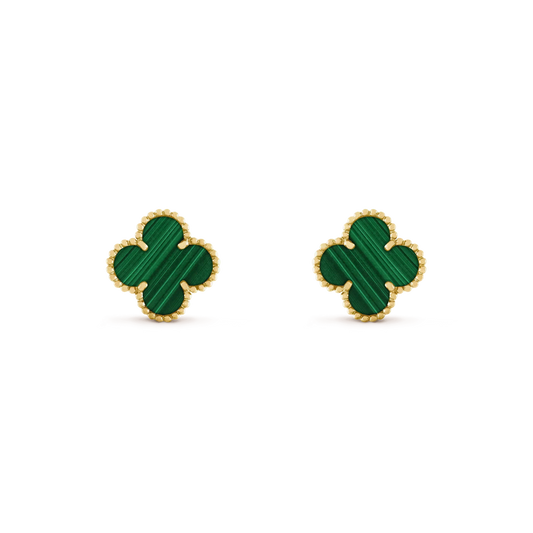 [Eternal Jewelry]CLOVER MEDIUM 1 MOTIFS MALACHITE  EARRINGS