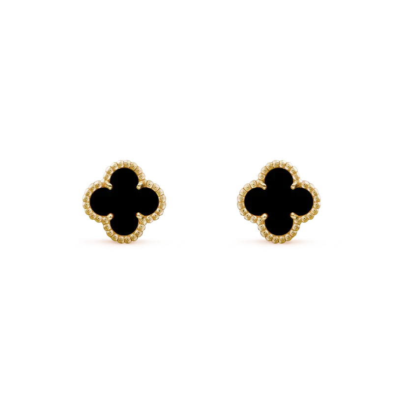 [Eternal Jewelry]CLOVER MINI 9.5MM BLACK MOP EARRINGS