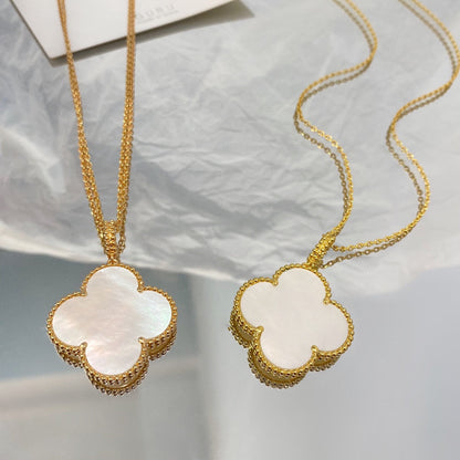 [Eternal Jewelry]CLOVER 25MM MOP LARGE PENDANT NECKLACE