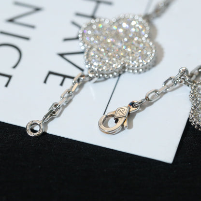 [Eternal Jewelry]CLOVER BRACELET 5 MOTIF SILVER DIAMOND PAVED