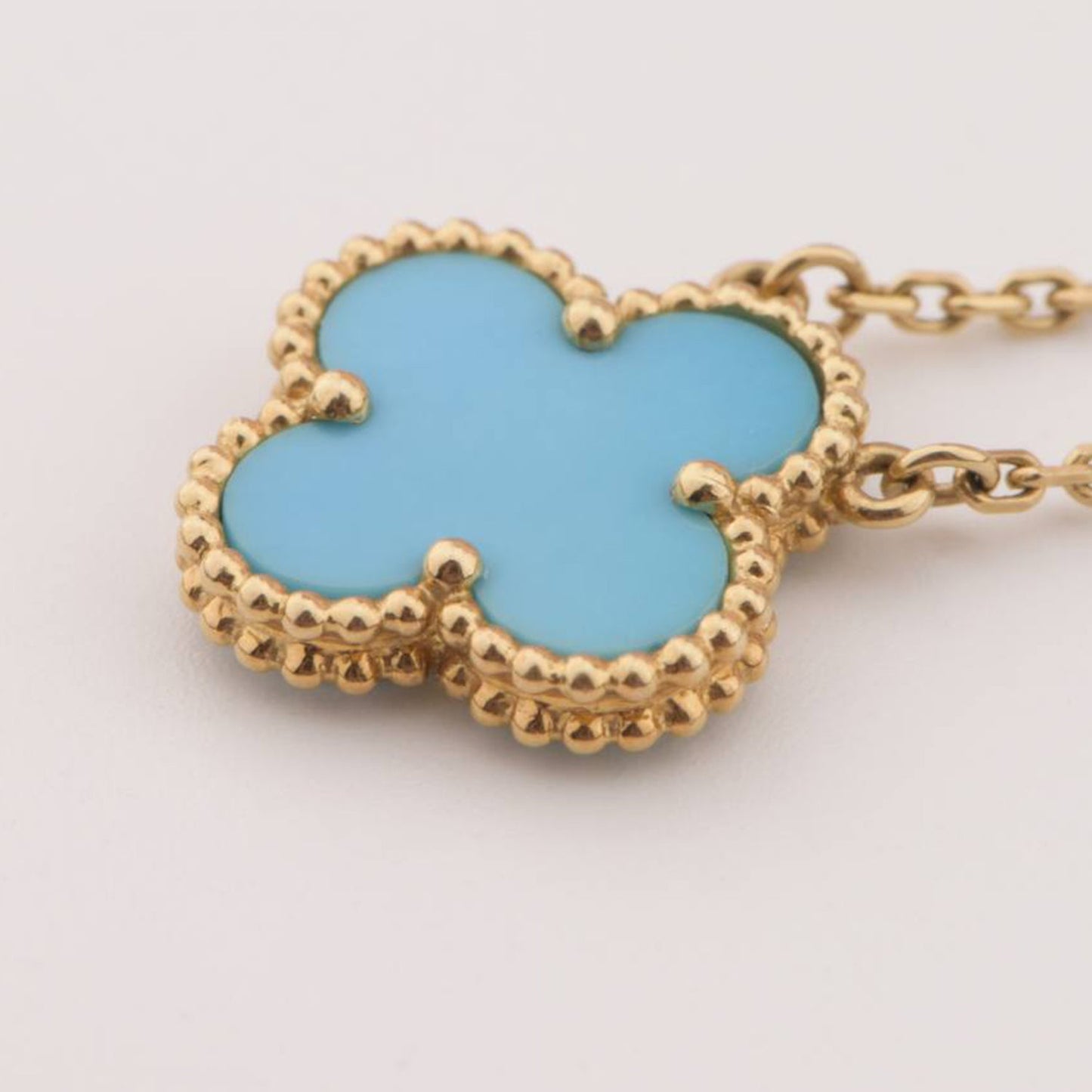 [Eternal Jewelry]CLOVER 15MM VINTAGE TURQUOISE NECKLACE
