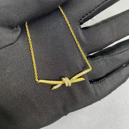 [Eternal Jewelry]T House Diamond-Studded Knot Necklace