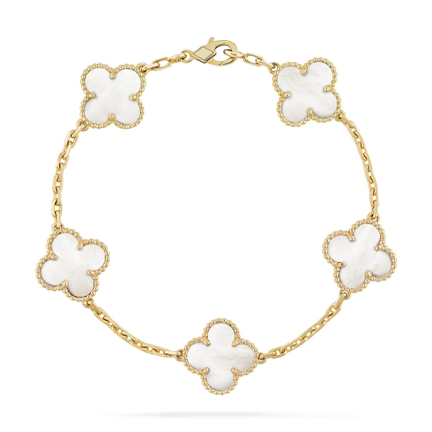 [Eternal Jewelry]CLOVER  5 MOTIF WHITE MOP BRACELET
