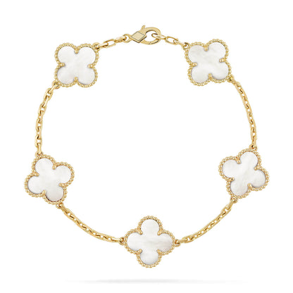 [Eternal Jewelry]CLOVER  5 MOTIF WHITE MOP BRACELET