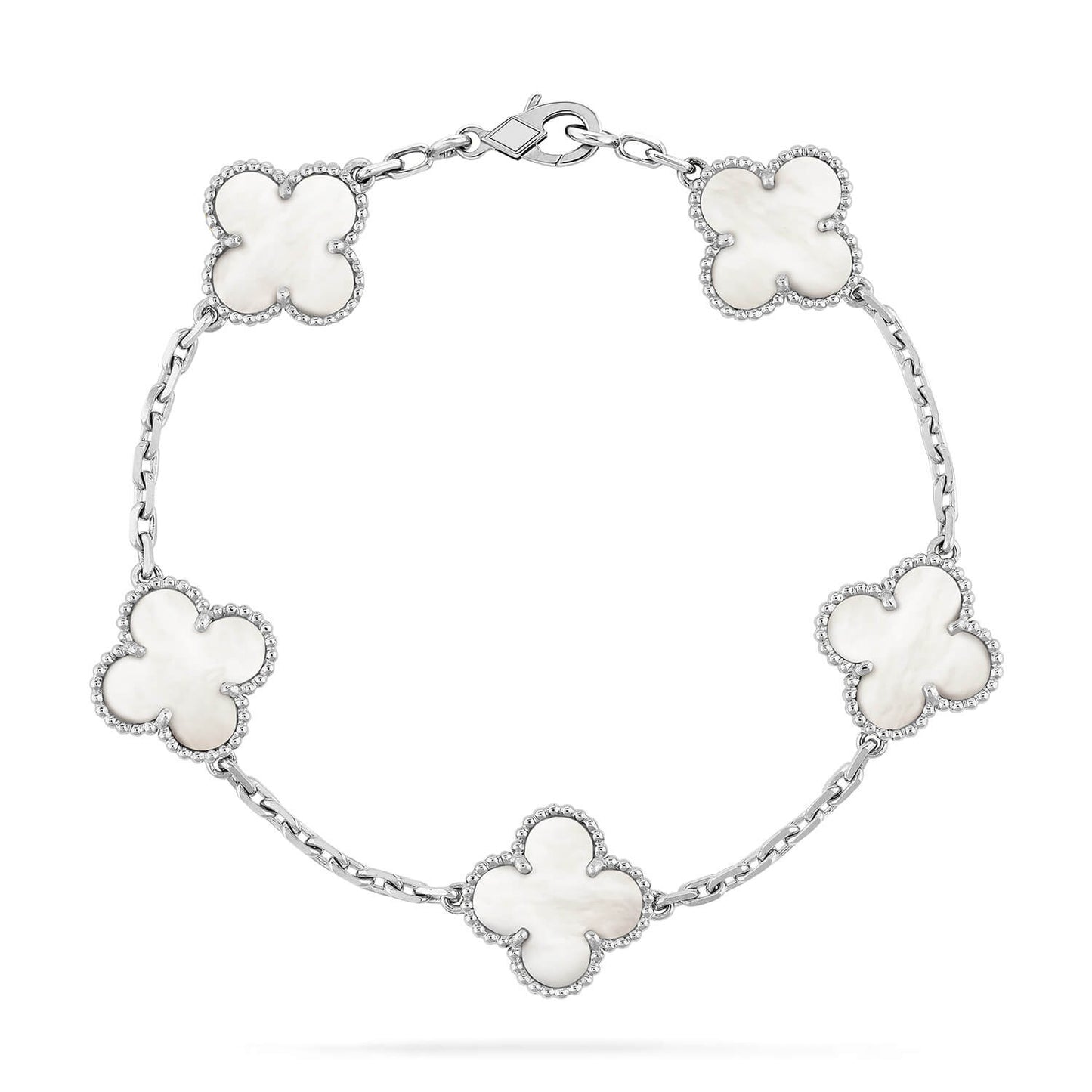 [Eternal Jewelry]CLOVER SILVER MOP 5 MOTIF BRACELET