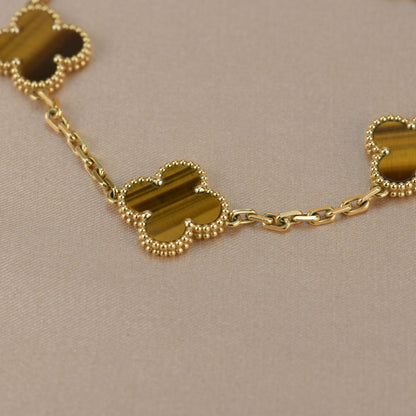 [Eternal Jewelry]CLOVER  5 MOTIFS TIGER EYE BRACELET