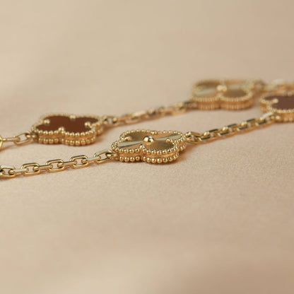 [Eternal Jewelry]CLOVER  5 MOTIFS CARNELIAN GOLD BRACELET