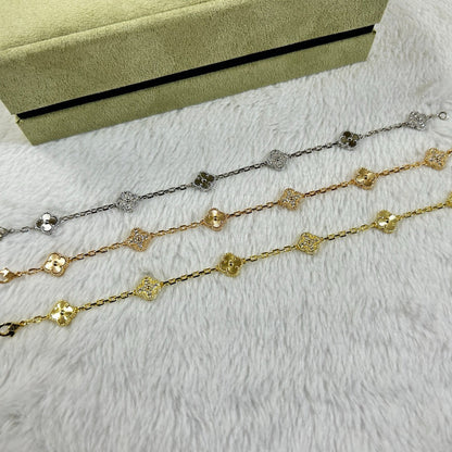 [Eternal Jewelry]CLOVER 6 MOTIF DIAMOND LASER BRACELET