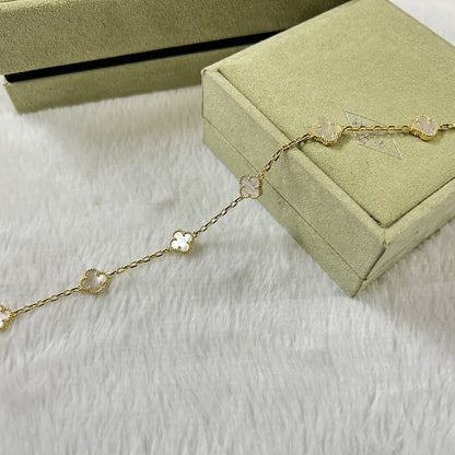 [Eternal Jewelry]CLOVER 6 MOTIF WHITE MOP BRACELET