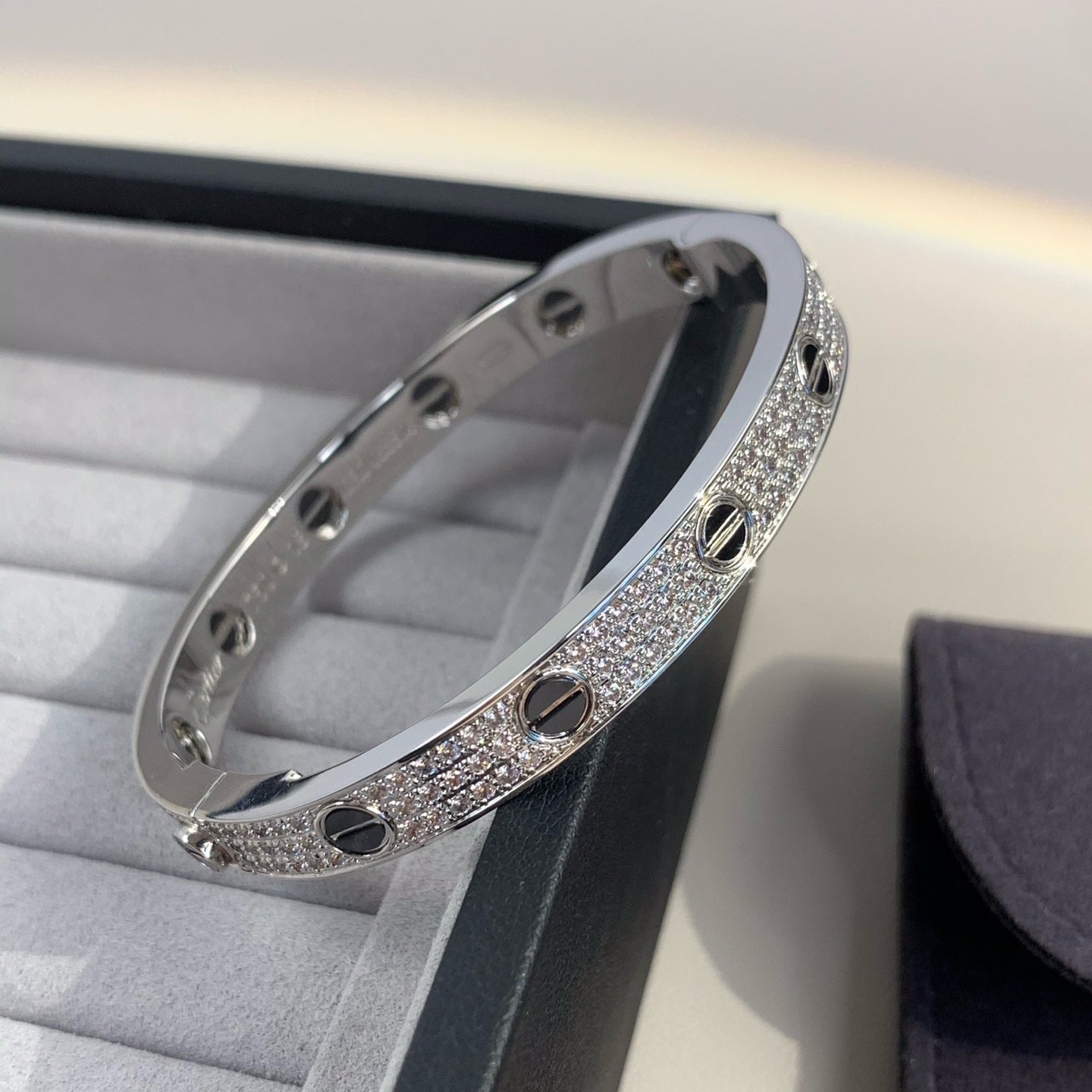 [Eternal Jewelry]LOVE BRACELET 6.1MM DIAMOND-PAVED CERAMIC